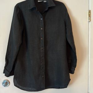 Like new black Chico’s linen button down shirt - size 1 (8-10).